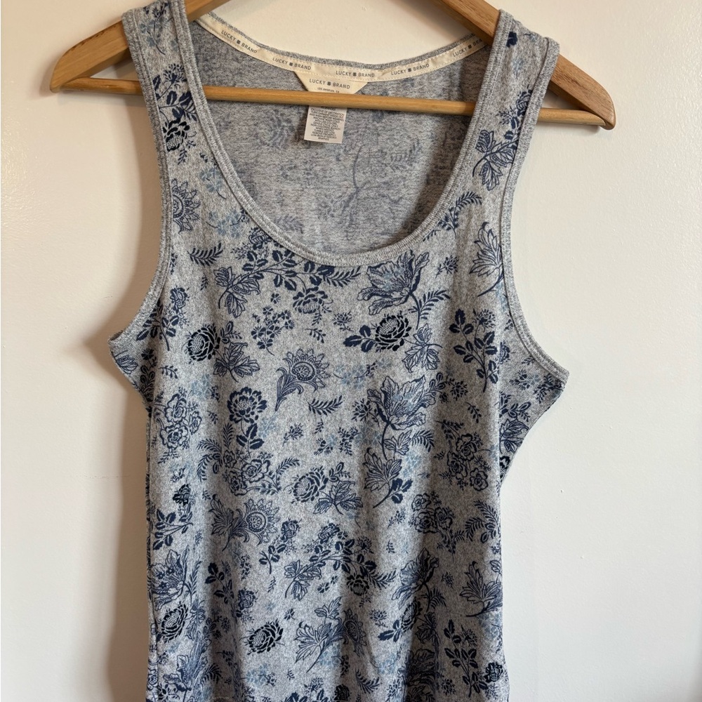 Lucky Brand 🍀 Floral Blue Tank Top